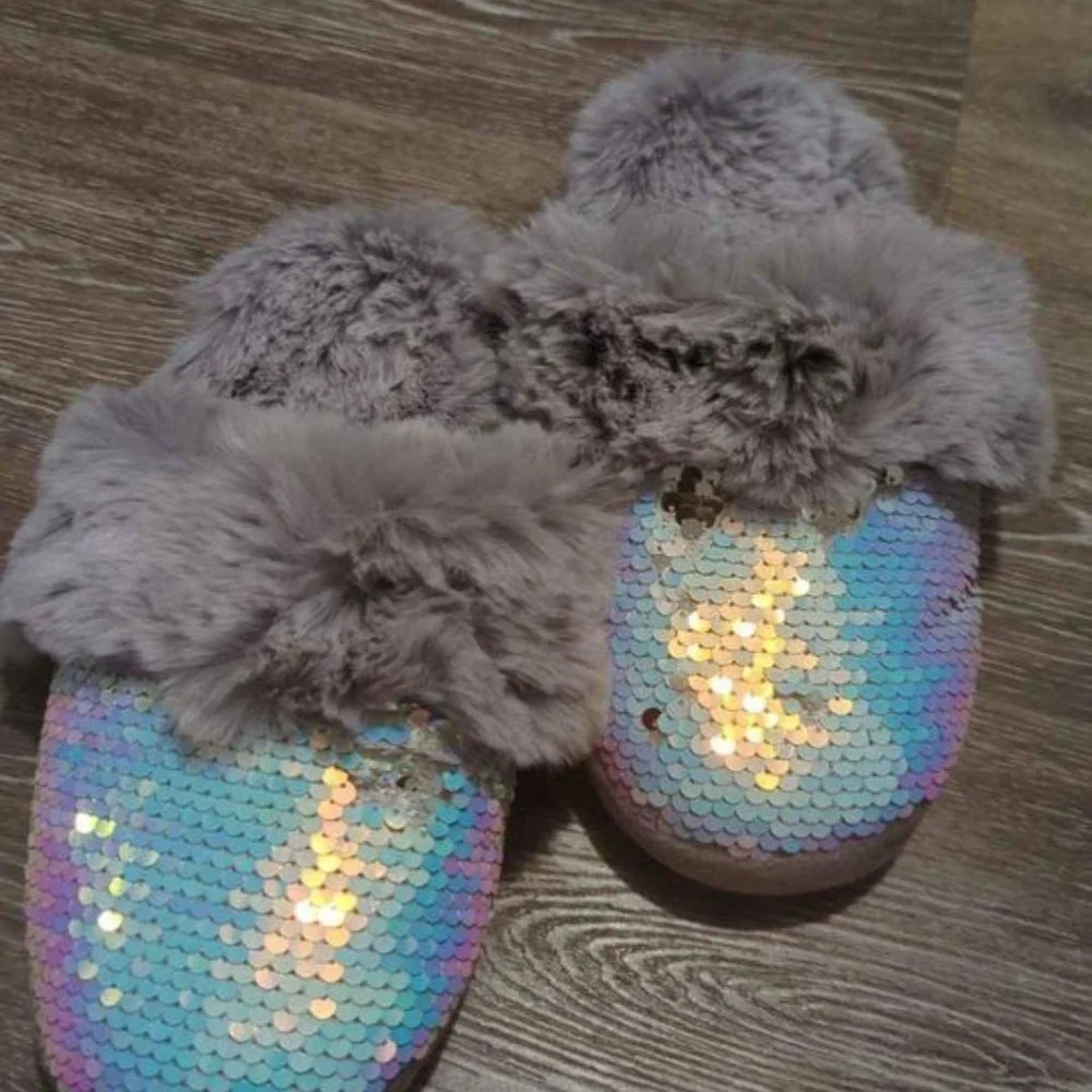 big‎ kids size 3 sequin slippers nwot